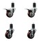 Service Caster 3'' Maroon Poly Swivel 1-5/8'' Expanding Stem Caster Set 2 Total Lock Brakes, 4PK SCC-EXTTL20S314-PPUB-MRN-2-S-2-158 - alternate 1
